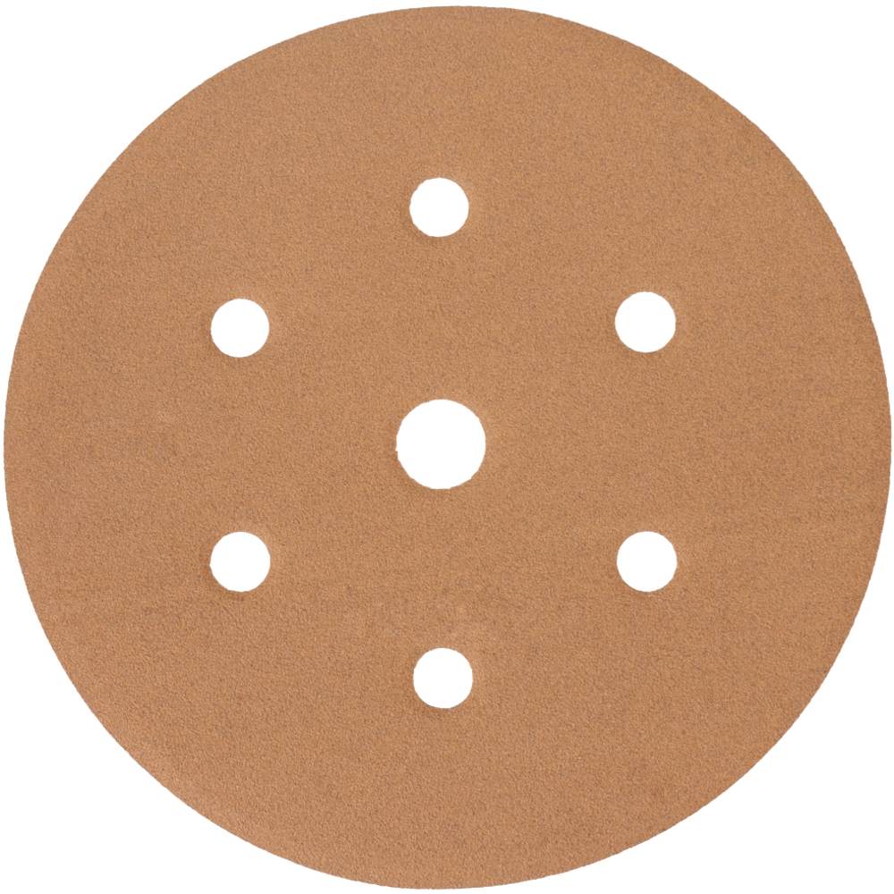 GOLD DISC (50 PIECES) 240 GRIT 150MM X 6+1 HOLES HOOK AND LOOP