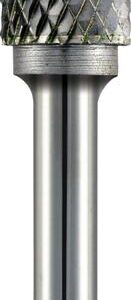 TC ROTARY BURR 12MM ARC POINTED NOSE FOR HARD METALS
