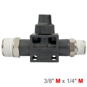PU HOSE FITTING VALVE 3/8'M X 1/4'M