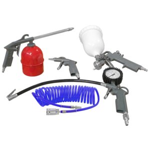 FIVE PCE KIT G FEED SP GUN AIR DUST PAR WASHER TYRE INF & SPIR HOSE