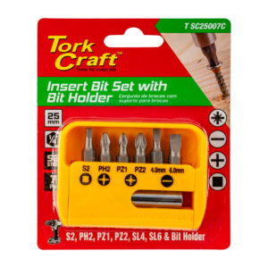 S/D INSERT BIT SET 25MM 7PCE