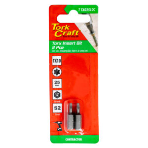 TORX TX 10 CLASSIC INSERT BIT 25MM 2PC CARDED