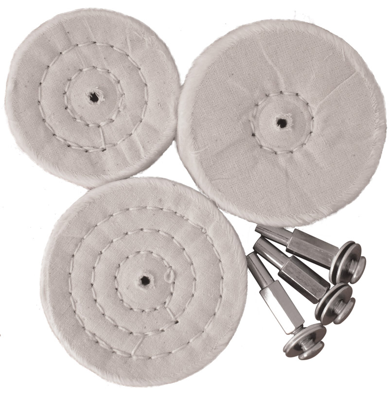 6 PCE WHITE BUFF SET ALL PORTABLE DRILLS