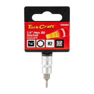 SOCKET BIT 1/4'DR HEX H2 S2 MATERIAL