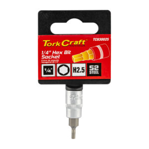 SOCKET BIT 1/4'DR HEX H2.5 S2 MATERIAL