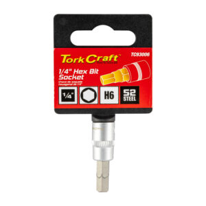 SOCKET BIT 1/4'DR HEX H6 S2 MATERIAL