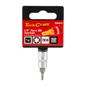 SOCKET BIT 1/4'DR TORX T10 S2 MATERIAL