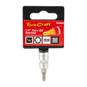 SOCKET BIT 1/4'DR TORX T20 S2 MATERIAL