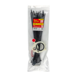 CABLE TIE HOLDER 38MM & CAR. CLIP LUMIN MAT. 50PC BLACK 4.8 X 300MM